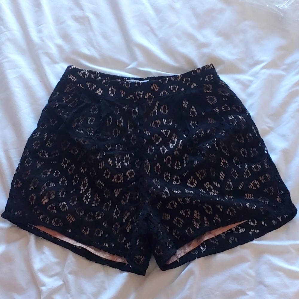 Mesh black and cream shorts
